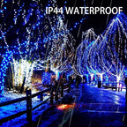 Dazzle Bright 132FT 400 LED Christmas Lights, Christmas String Lights Plug in with 8 Modes, Waterproof Christmas Decorations for Xmas Indoor Outdoor Party Home Tree Decor, Blue