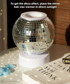 SCANDINORDICA Disco Ball Wax Warmer Rotating with Colors Changing Night Light, Cute Scent Oil Candle Wax Melts Warmer for Home, Disco Candle Warmer Wax Melter | Disco Ball Decor for Home