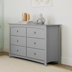 Storkcraft Kenton 6 Drawer Universal Dresser (Pebble Gray) – Dresser For Kids Bedroom, Chest Of Drawers For Bedroom With 6 Drawers