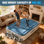 Queen Air Mattress with Built-in Pump,Fast & Easy Inflation/Deflation Inflatable Mattress, Foldable Blow Up Mattress with Storage Bag, Inflatable Bed for Home, Camping & Guests