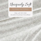 Linen Market Double-Brushed Patterned Microfiber Queen Sheet Set 4 Piece – Oeko-TEX Certified Ultra Soft & Wrinkle-Free - 16" Deep Pocket Sheets - Easy Care Queen Size - Coarse Paisley Light Gray