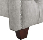 Jennifer Taylor Home Marcella Upholstered Shelter Headboard Bed Set, King, Silver Grey Polyester