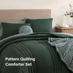 Monbix King Size Comforter Set - 7 Pieces Bed in a Bag King, Deep Forest Bedding Sets with Comforter, All Seasons Down Alternative Comforter Bed Set with Sheets, Pillowcases & Shams