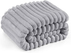 Bedsure GentleSoft Twin Blanket for Couch - Cozy Soft Blankets for Women, Cute Small Fleece Throws for Girls, Light Grey, 60x80 Inches