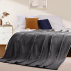 BEAUTEX Fleece Blanket Twin Size Grey Blanket Throw Super Soft Flannel Blanket Lightweight Fuzzy Plush Throw for Couch Sofa or Bed All Seasons (Graphite Grey, 60" x 80")