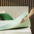 ZINUS 4 Inch Green Tea Memory Foam Mattress Topper, Smaller, More Convenient WonderBox Packaging, Pressure-Relieving Layers, CertiPUR-US Certified, Short Queen
