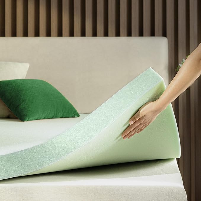 ZINUS 3 Inch Green Tea Memory Foam Mattress Topper, Smaller, More Convenient WonderBox Packaging, Pressure-Relieving Layers, CertiPUR-US Certified, King