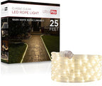 UltraPro LED Rope Lights, 25ft Classic Clear Rope, Warm White Light 3000K, Indoor/Outdoor, Flexible, Linkable, Durable, Rope Lights Outdoor, 54504