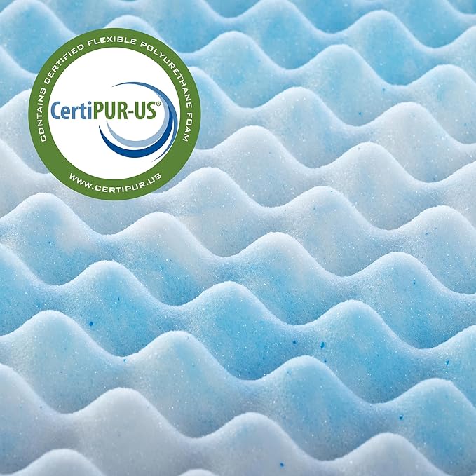 ZINUS 4 Inch Swirl Gel Cooling Memory Foam Mattress Topper, Smaller, More Convenient WonderBox Packaging, Cooling, Airflow Design, CertiPUR-US Certified, Full