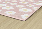 Flagship Carpets Schoolgirl Style Retro Daisies on Pink Educational Area Rug for Kids Room Seating Décor, Children's Classroom, Play Carpet for Teaching and Playroom, 5' x 7'6"