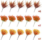 20 Bundles Artificial Fall Flowers for Outdoors Fall Thanksgiving Decorations - UV Resistant Fake Mums Faux Fall Plants Plastic Flowers for Gardens Porch Fireplace Patio Home Indoor Autumn Fall Decor