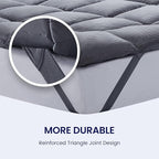 SLEEP ZONE Cooling Mattress Topper Queen Size Quilted Fitted Mattress Pad Cover, Soft Fluffy Down Alternative Pillow Top Bed Topper Deep Pocket 8-21 Inch (Grey, Queen)