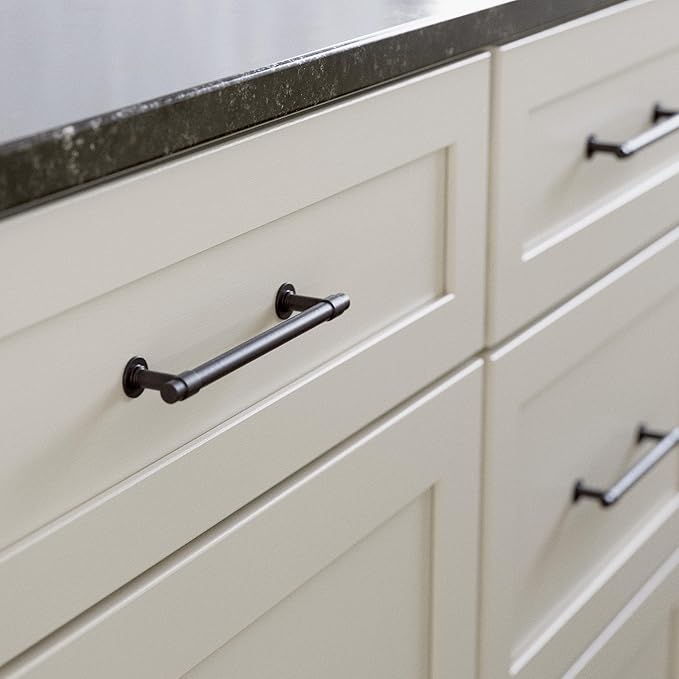 Franklin Brass Francisco (5-Pack) Cabinet Handles 5-1/16' Hole Center Deep Bronze Kitchen Drawer Pulls Dresser, Furniture Hardware P29618K-324-B