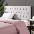 ZINUS Trina Upholstered Headboard, Button Tufted Upholstery, Adjustable Height, Easy Assembly, Light Grey, Full