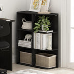 Furinno PASIR Book Shelf, 3-Tier Corner Bookshelf, Open Shelves Bookcase 9.3" x 12" x 31.5", for Living Room, Bedroom, Home Office, Blackwood