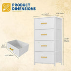 DWVO Dresser with 4 Drawers - Fabric Storage Tower, Organizer Unit for Living Room, Hallway, Closets