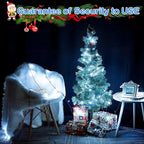 Decute 300LED Christmas String Lights Outdoor Waterproof 105FT UL Certified with End-to-End Plug 8 Modes, Cool White Indoor Starry Fairy Lights for Christmas Tree Patio Garden Wedding Party Decor