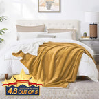Walensee Sherpa Fleece Blanket (Twin Size 60”x80” Honey Gold) Plush Throw Fuzzy Super Soft Reversible Microfiber Flannel Blankets for Couch, Bed, Sofa Ultra Luxurious Warm and Cozy for All Seasons