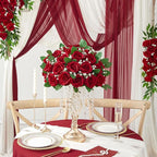 Serwalin 60 PCS Red Artificial Roses in Bulk, 3.15'' Flower Head Fake Silk Roses Realistic Roses for Bridal Bouquet Wedding Centerpieces Flower Arrangement Party Home Decor