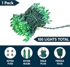 Joiedomi Green Christmas String Lights,100 Count 22.3FT Christmas Fairy Tree Lights Plug in for Indoor Outdoor Xmas Decorations Patio Holiday Theme Party Yard House,Green Wire