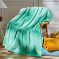 NEWCOSPLAY Super Soft Throw Blanket Aqua Premium Silky Flannel Fleece Leaves Pattern Lightweight Bed Blanket All Season Use (Aqua, Throw(50"x60"))