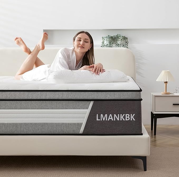 Queen Mattress, 10 Inch Innerspring Hybrid Mattresses in a Box with Gel Memory Foam, Individually Wrapped Encased Coil Pocket Spring Mattress, Pressure Relief, Medium Firm Support,60"*80"*10"…