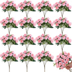 Zeyune 16 Bunches 12 Inch Artificial Mini Rose Bouquet 160 Heads Bridal Flower Bouquets Fake Silk Rose Bulk for Wedding Bridal Shower Christmas Home Office Garden Decoration(Light Pink)