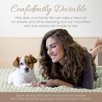 Linen Market Double-Brushed Patterned Microfiber Twin Sheet Set 3 Piece – Oeko-TEX Certified Ultra Soft & Wrinkle-Free - 16" Deep Pocket Sheets - Easy Care Twin Size - Puffed Chevron Sage