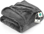 Utopia Bedding Fleece Blanket Twin Size Grey 300GSM Luxury Anti-Static Fuzzy Soft Microfiber Bed Blanket (60x80 Inch)