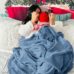 Bedsure GentleSoft Fleece Blankets King Size Washed Blue - Bed Blanket Soft Lightweight Plush Cozy Fuzzy Luxury Microfiber, 108x90 inches