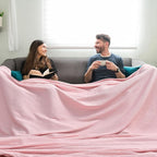 PHF Pre-Washed Cotton Waffle Weave Family Blanket,Oversized King Size 120"x 120"-Snag Proof Lightweight Breathable, 10'x 10' Huge Extra Large Big-Elegant Aesthetic Home Decoration Gift,Pink