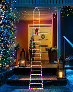 Toodour LED Christmas Lights - 10ft Christmas Decorative Ladder Lights with Santa Claus, Xmas Decorations Light for Indoor Outdoor, Window, Garden, Home, Wall, Xmas Tree Decor - Multicolor