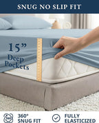 LANE LINEN 100% Organic Cotton Bed Sheets Extra Long Twin, Soft & Comfy Fully Elasticized Percale Perfect for Hospital Bed & Dorm Room, Low Pilling Machine Washable Twin XL Sheet- French Blue