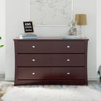 Storkcraft Crescent 6-Drawer Dresser (Espresso) – GREENGUARD Gold Certified, Brown Dresser for Bedroom, Kids & Nursery Storage Chest, Safety Interlocking Drawers, Pre-Installed Tracks, Kids Chest