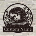 Custom Hedgehog Metal Sign, Personalized Hedgehog Metal Wall Art,Hedgehog Lovers Gift Metal Kid Room Decor,Personalized Hedgehog Lover Name Sign,Kid Nursery Decoration (Hedgehog B)