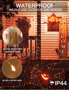 suddus Halloween Lights Battery Operated, 33ft 100 LED Orange String Lights for Outside Decorations Waterproof, Fairy Lights with Timer and Remote for Party, Yard, Outdoor, Tree, Wedding, Rroom Decor