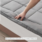 Great Bay Home Twin XL Mattress Topper. Thick, Elastic Corner Mattress Protector and Cover. Ultra-Soft Pillowtop Mattress Pad. Fits Mattresses Up to 18" (Twin XL, Light Grey)
