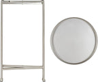 Kate and Laurel Celia Round Metal Foldable Accent Table with Tray Top, 14" x 14" x 25.75", Silver