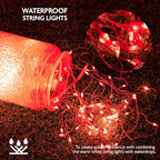 12 Pack Red Battery Operated String Lights, 7ft 20 Led Waterproof Copper Wire Firefly Starry for DIY Wedding Party Bedroom Christmas