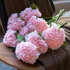 3PCS 22 inch Realistic Artificial Hydrangea Large Real Touch Flowers Artificial Flowers Dry Flowers Outdoor Wedding Christmas Office Family Party Living Room Table Decoration (Pink)