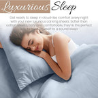 Linen Market Double-Brushed Microfiber California King Sheet Set 4 Piece – Oeko-TEX Certified Ultra Soft & Wrinkle-Free - 16" Deep Pocket Sheets Easy Care Cal-King Size - Light Blue