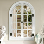 Bed Bath & Beyond Farmhouse Windowpane Arched Wall Mirror 20x30 - White