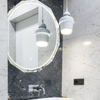 Round LED Bathroom Mirror, Beveled Edge Frameless Wall Mount Bathroom Vanity Mirror with 3-Color and Anti-Fog, 24 Inch, Silver