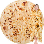 Jorbest Burritos Tortilla Throw Blanket Birthday Gifts for Adult and Kids, Realistic Tortilla Food Blanket Funny Gifts for Women Men Teen Mom Dad, 285 GSM Soft Flannel Taco Blanket (Tan, 71 inches)