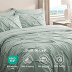 Bedsure Full Size Comforter Sets - Bedding Sets Full 7 Pieces, Pintuck Bed in a Bag Sage Green Bed Set with Comforter, Sheets, Pillowcases & Shams