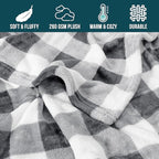 PAVILIA Light Grey Buffalo Plaid Throw Blanket for Couch, Soft Checkered Flannel Fleece Blanket for Sofa, Grey White Plaid Decorative Couch Throw, Warm Cozy All Season Fall Blanket Decor Gift, 60x80