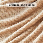 NEWCOSPLAY Super Soft King Blanket Brown Premium Silky Flannel Fleece Leaves Pattern Lightweight Bed Blanket All Season Use (Brown, King(90"x110"))