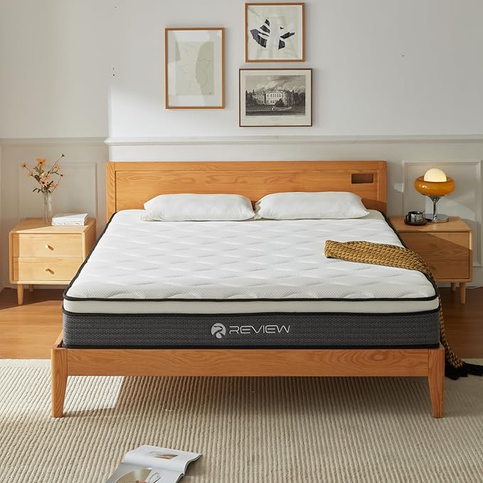 Review Queen Mattresses, 10 Inch Queen Size Mattress in a Box,Memory Foam Hybrid Mattress,with Individual Pocket Spring for Motion Isolation & Silent Sleep, Pressure Relief, Plush Firmness