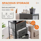 Sweetcrispy Dresser for Bedroom, Storage Drawers, Skinny Fabric Storage Tower with 4 Drawers, Tower Organizer Unit, Chest of Drawers with Wooden Top for Closet,Entryway,Grey