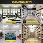 LED Garage Lights 2 Pack, 4 Foot Adjustable Ceiling Light, 6500k 8000LM Deformable E26/E27 Garage Lights for Shop, Basement, Workshop
